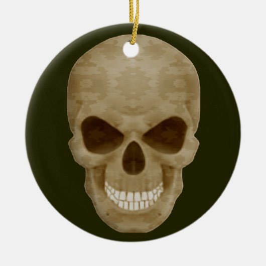 Camouflage Skull Round Ornament (Vorne)