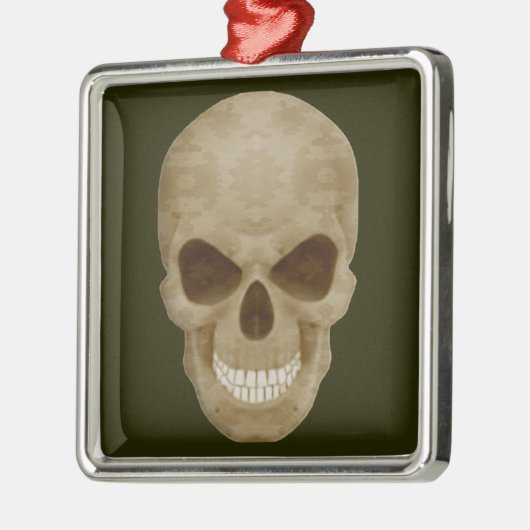 Camouflage Skull Square Ornament (Links)