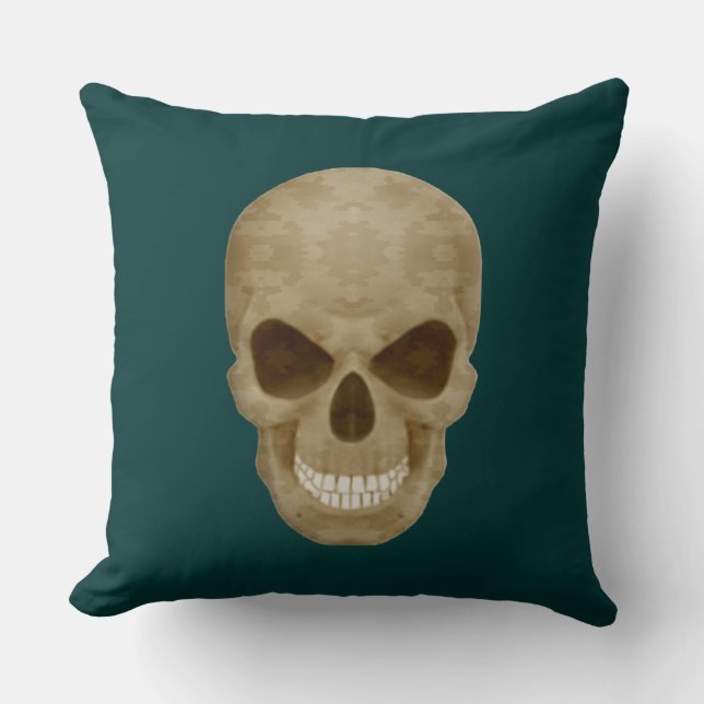 Camouflage Skull Throw Kissen (Vorderseite)