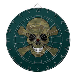 Camouflage Skull und Crossbones Dart Board Dartscheibe