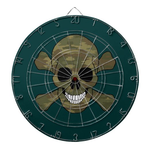 Camouflage Skull und Crossbones Dart Board Dartscheibe (vorne)