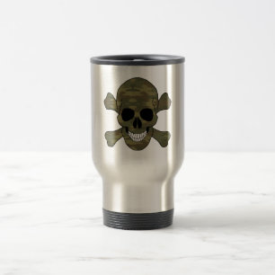 Camouflage Skull und Crossbones Travel Mug Reisebecher