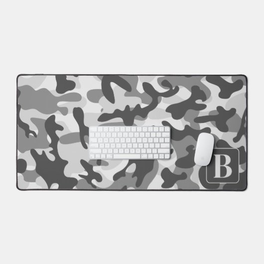 Camouflage Snow Personalisiert Monogram Camouflage Schreibtischunterlage (Tastatur & Maus)
