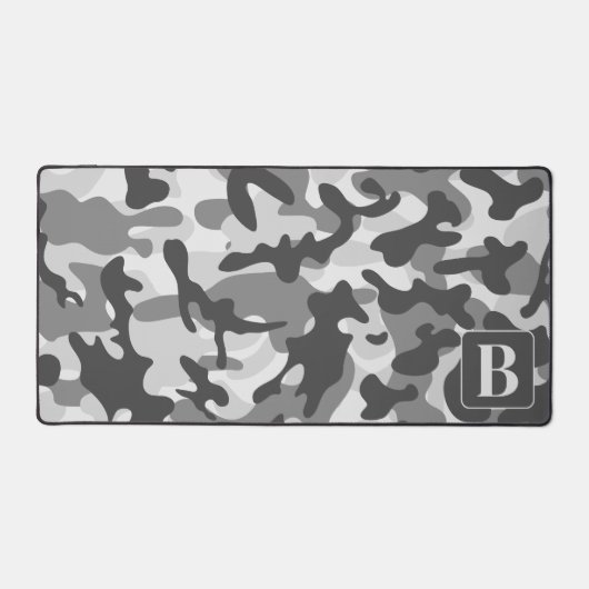 Camouflage Snow Personalisiert Monogram Camouflage Schreibtischunterlage (Vorderseite)