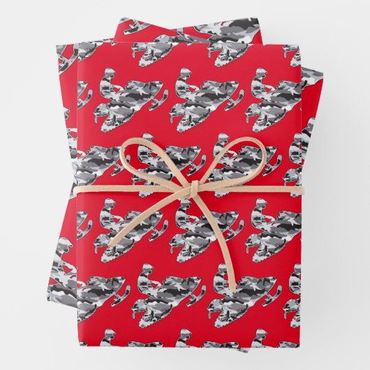Camouflage Snowmobile Geschenkpapier Set (Beispiel)