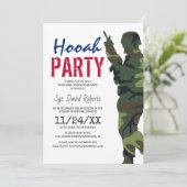 Camouflage Soldier Militärisches Party Einladung (Stehend Vorderseite)