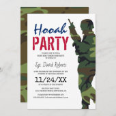 Camouflage Soldier Militärisches Party Einladung (Vorne/Hinten)