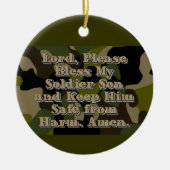 Camouflage Soldier Son Gebet Keramik Ornament (Vorne)