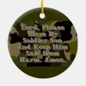 Camouflage Soldier Son Gebet Keramik Ornament (Hinten)