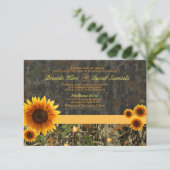 Camouflage Sonnenblumen Einladung Hochzeit (Stehend Vorderseite)