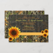 Camouflage Sonnenblumen Einladung Hochzeit (Vorne/Hinten)