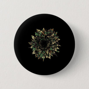 Camouflage Sonnenblumen Jagd Hippie Abenteuer Natu Button