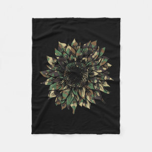 Camouflage Sonnenblumen Jagd Hippie Abenteuer Natu Fleecedecke