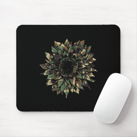 Camouflage Sonnenblumen Jagd Hippie Abenteuer Natu Mousepad (Mit Mouse)