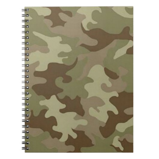 Camouflage Spirale Notebook Notizblock (Vorderseite)