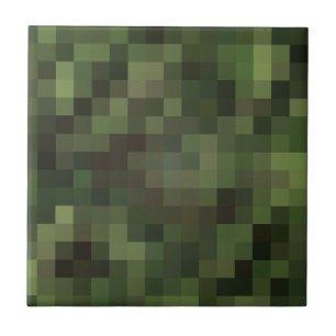 Camouflage Squared Green Fliese