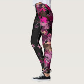 Camouflage-Star-Leggings in Schwarz und Rosa Leggings (Links)