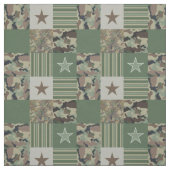 Camouflage Stars Stripes Khaki Patchwork Muster Stoff (Muster)