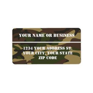 Camouflage Stencil-Address-Label Adressaufkleber