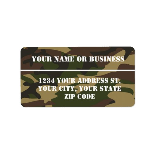 Camouflage Stencil-Address-Label Adressaufkleber (Vorne)