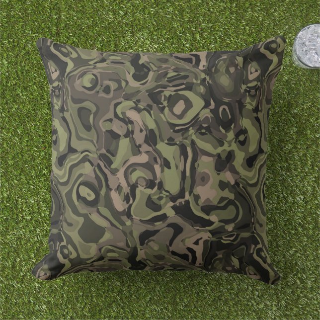 Camouflage Swirl Kissen (Gras)