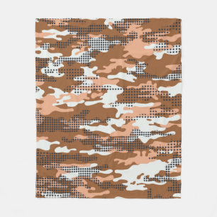 Camouflage Tapete mit Polka Punkte abstrakt Naht Fleecedecke