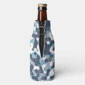 Camouflage Tarnmuster in blauen Tönen Flaschenkühler (Flasche Rückseite)