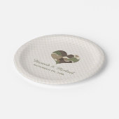 CAMOUFLAGE-TARNUNGS-HERZ-HOCHZEIT PAPPTELLER (Schrägansicht)