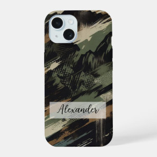 Camouflage Telefongehäuse mit Silhouette in den Be iPhone 15 Hülle