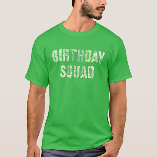 Camouflage Thema Party BIRTHDAY SQUAD Militärische T-Shirt (Vorderseite)