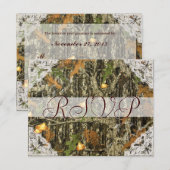 Camouflage und antike weiße Spitzen Hochzeit RSVP Karte (Vorne/Hinten)