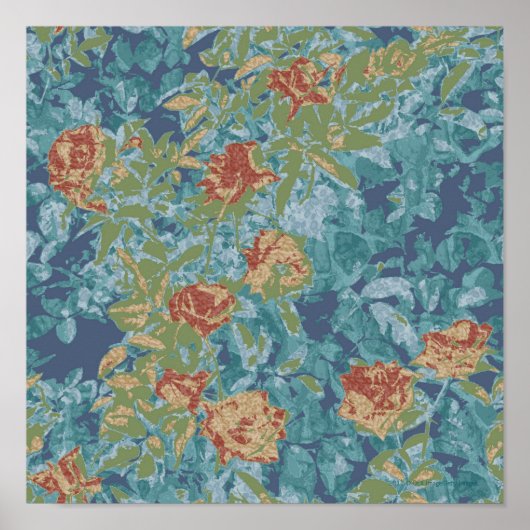 Camouflage und Blume Poster (Vorne)