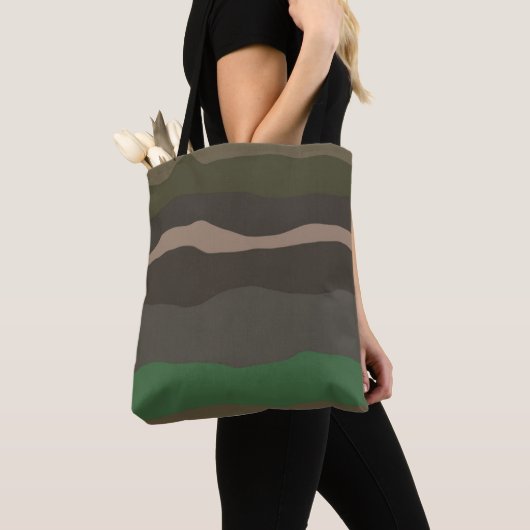 Camouflage und grüne abstrakte Streifen Tasche (Von Nahem)