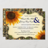 Camouflage und orange Sonnenblumen Einladung (Vorne/Hinten)