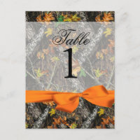 Camouflage und Orange-Tischnummern