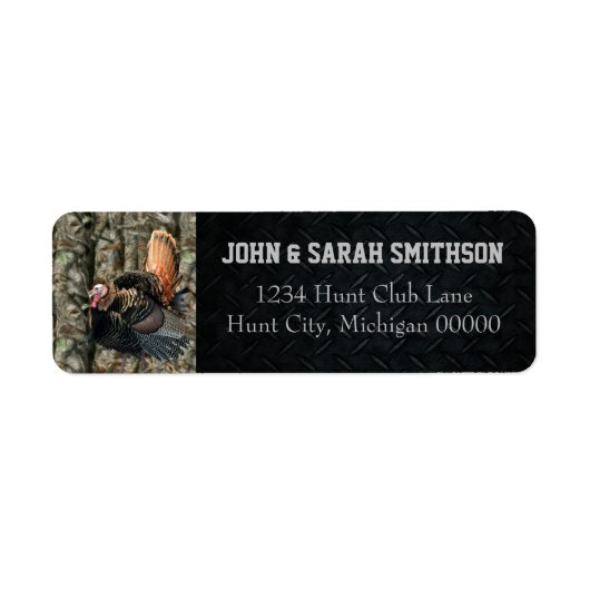 Camouflage und Schwarze Wildtürkei Rücksendeadress (Vorne)