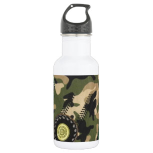 Camouflage und Zugmaschinen Edelstahlflasche