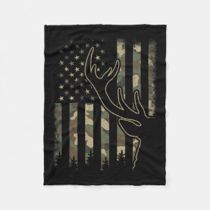 Camouflage Us Flag Elk Buck Camouflage Hirsche Jag Fleecedecke