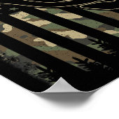 Camouflage Us Flag Elk Buck Camouflage Hirsche Jag Poster (Ecke)