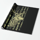 Camouflage US Flag Hirschelch Buck Camoflage Jagd Geschenkpapier (Ungerollt)
