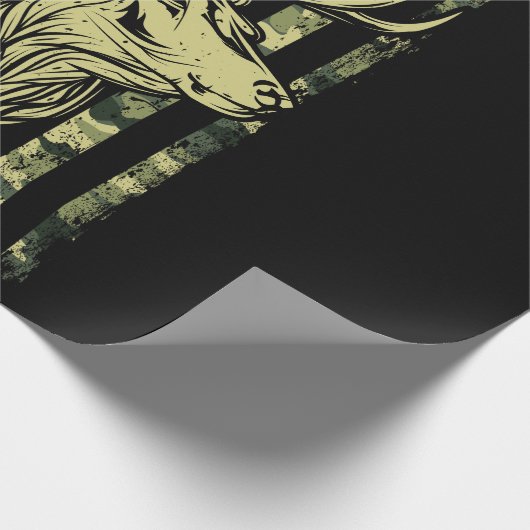 Camouflage US Flag Hirschelch Buck Camoflage Jagd Geschenkpapier (Ecke)