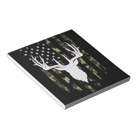 Camouflage Us Flag Hirschelch Buck Camoflage Jagd Notizblock (angewinkelt)