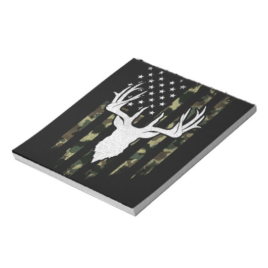 Camouflage Us Flag Hirschelch Buck Camoflage Jagd Notizblock (Rotiert)