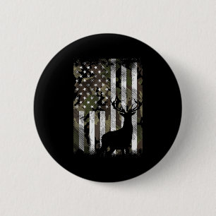 Camouflage US Flag Hirschelch Buck Camoflage Jagdj Button