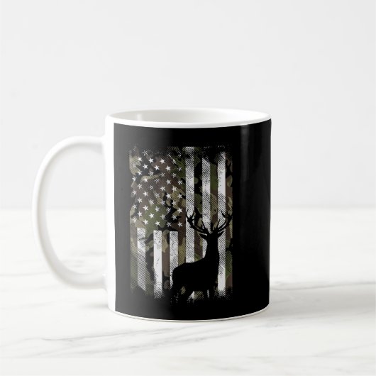 Camouflage US Flag Hirschelch Buck Camoflage Jagdj Kaffeetasse (Links)