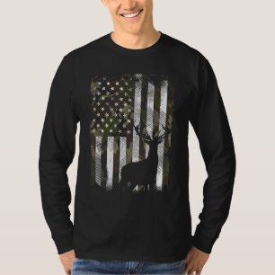 Camouflage US Flag Hirschelch Buck Camoflage Jagdj T-Shirt
