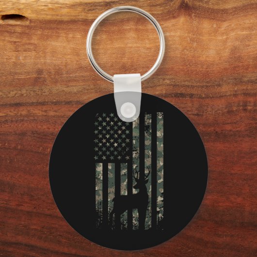 Camouflage Us Flag Hirschelch Buck Camouflage Jagd Schlüsselanhänger (Vorderseite)