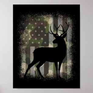 Camouflage Us Flag Hirschelch Buck Jagd Camouflage Poster