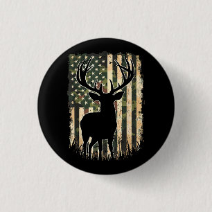 Camouflage US Flag Hirschjagd Jagdjäger Button