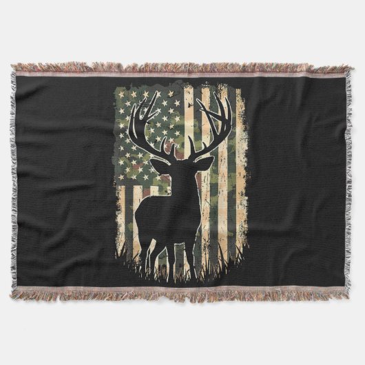 Camouflage US Flag Hirschjagd Jagdjäger Decke (Vorderseite)